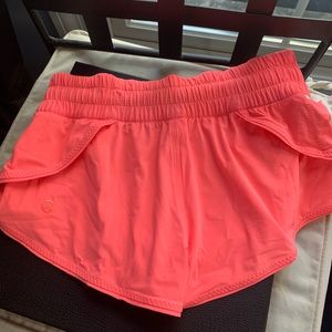 Lululemon neon orange athletic shorts
